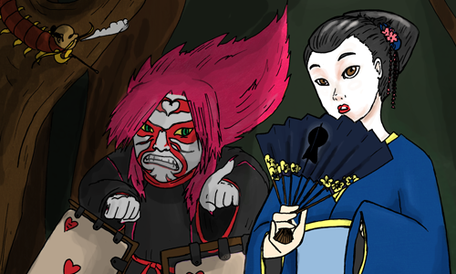 A kabuki inspired Alice in Wonderland piece for a charity auction for the Asian American Comicon