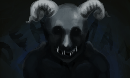 A concept art piece for a friend's voice modification program called Dehumanizer, inspired by the programs unsettling sounds.